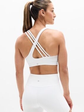 Athleta White Crisscross Strappy Sports Bra